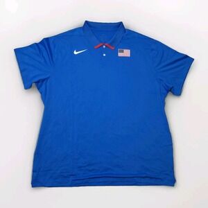 Nike Team USA Olympic Team‎ Issued Polo Shirt Blue Mens 3XL New